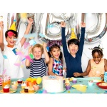 Diverse kids enjoying a birthday party