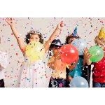 party kids blowing balloons